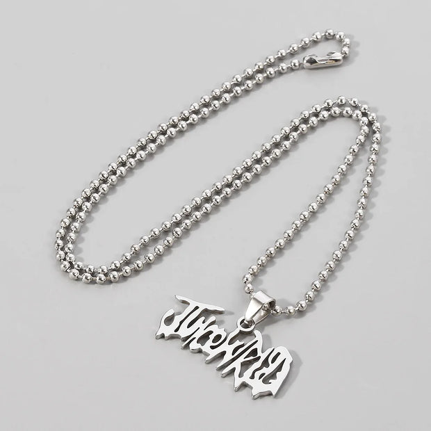 JUICE Wrld Pendant Necklace Singer Rapper Letter Name Chain Necklace