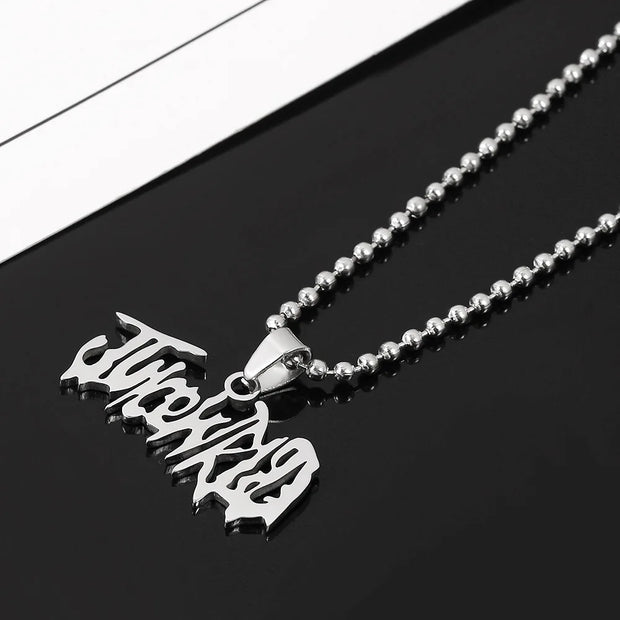 JUICE Wrld Pendant Necklace Singer Rapper Letter Name Chain Necklace