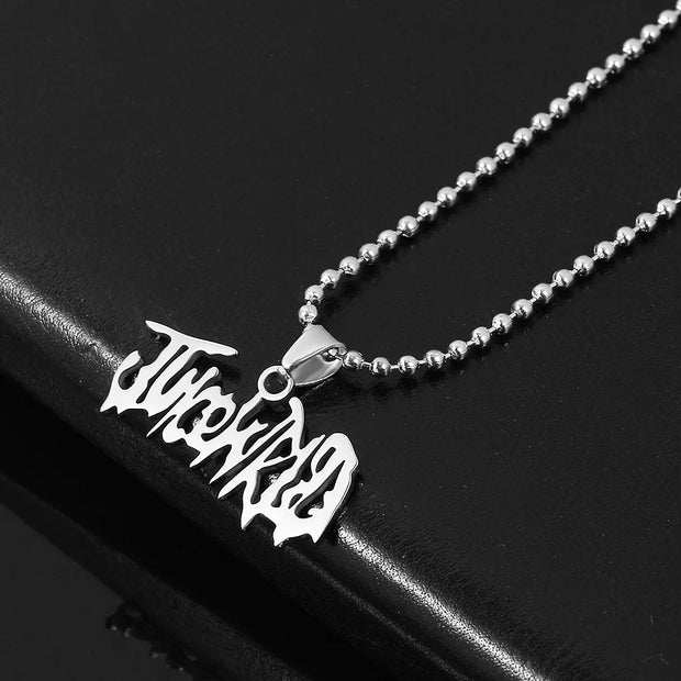 JUICE Wrld Pendant Necklace Singer Rapper Letter Name Chain Necklace